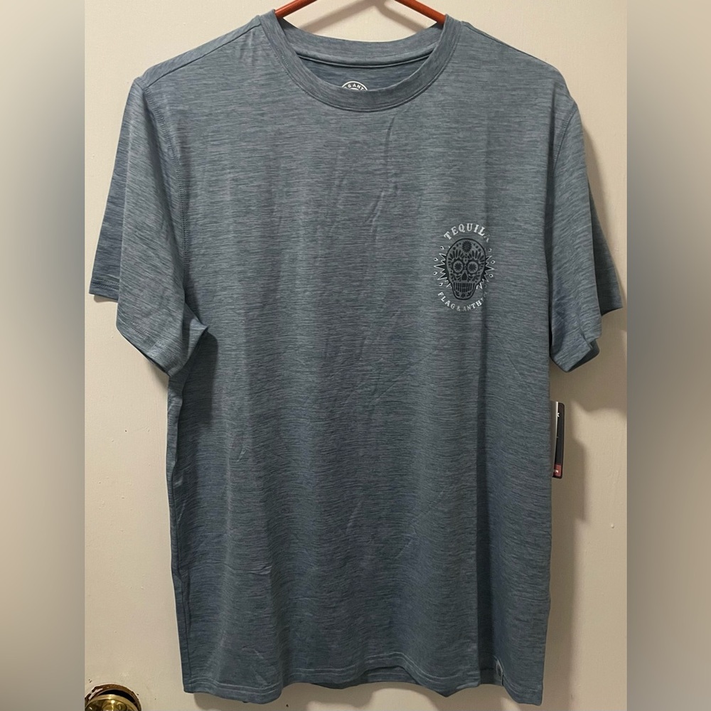 Flag & Anthem MadeFlex Men's Short Sleeve Crew Neck Shirt Slate Blue Size Medium